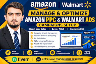 manage and optimize amazon ppc walmart ads campaigns setup, amazon advertising