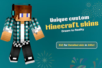 create custom minecraft skin, minecraft skin vtuber in 24hrs