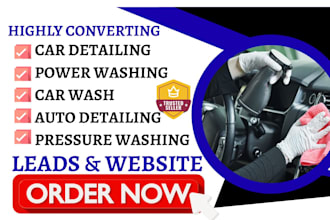 build auto detailing website pressure washing car ceramic coating leads