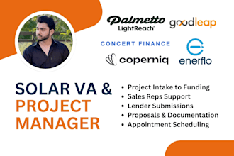 expert solar virtual assistant and project manager