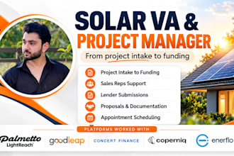 do solar backend support, virtual assistant and project manager