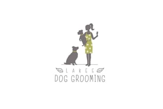 design awesome lakes dog grooming logo