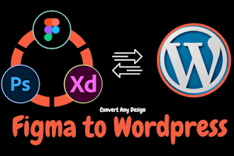 convert figma to wordpress PSD, xd designs to a wordpress website
