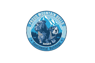 design unique proud mountain bulls logo