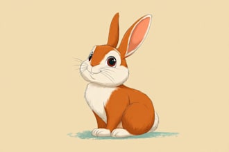 create cartoon vector animal in a simple style