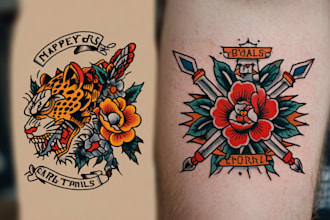 do traditional or old school tattoo design