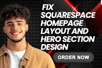 fix squarespace homepage layout and hero section design