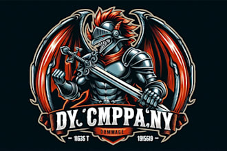 design premium vintage dragon knight mascot logo t shirt design