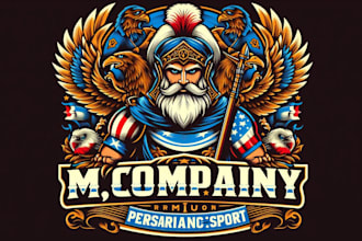 design premium vintage esport persian mascot logo t shirt design