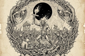 design a striking black metal logo
