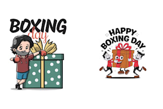 create colorful boxing cartoon gift shop logo
