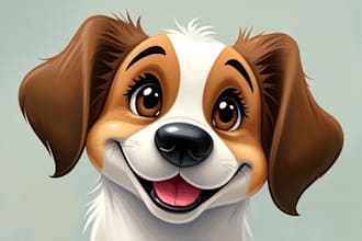 create disney pet portrait illustration