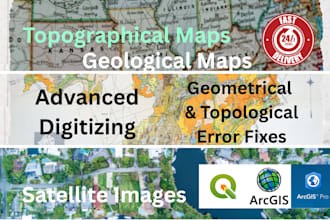 digitize maps and fix topological error using qgis