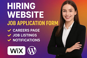 create restaurant retail hiring website with job application form wix wordpress