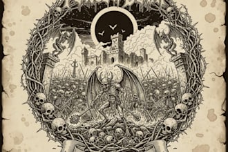 design a necro war metal logo