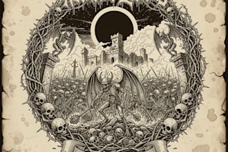 create an apocalyptic metal logo