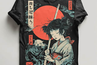 do design japanese anime manga art for tshirt design