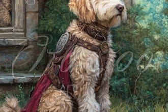 make custom royal pet portrait in high quality