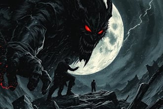 draw custom dark berserk style art in high quality