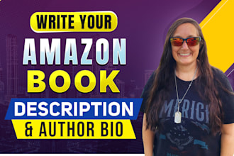 write your amazon book description and author bio