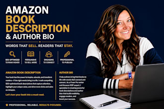 write your amazon book description and author bio