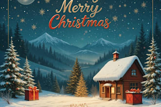 design modern personalized christmas, greeting or holiday card