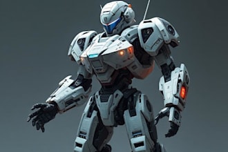 design robots and concept art of futuristic mecha