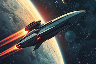 design spaceship concept art for you