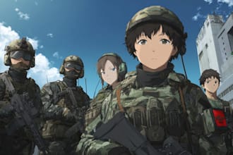 create military themed or tactical character illustration
