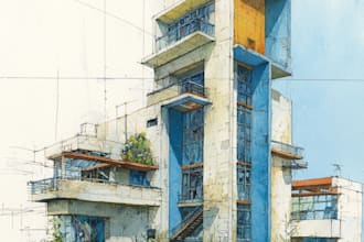 draw original watercolor landscape or architecture art
