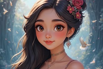 draw your portrait in charming disney animation style