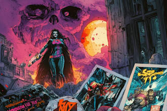 illustrate epic action scenes for your comic