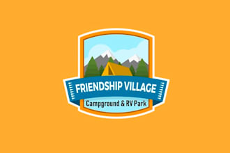 design beautiful super family campground logo