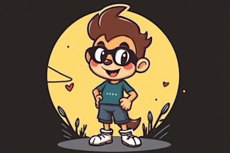 create cartoon vector illustration for t shirt print design