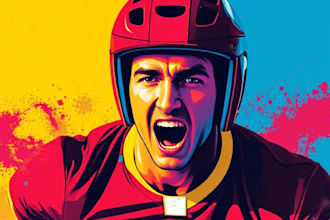draw wpap pop art sport potrait