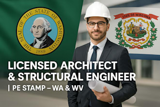 structural engineer, licensed architect pe stamp in washington, west virginia