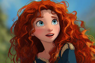 draw magical disney style art for you