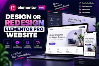 design or redesign elementor pro website