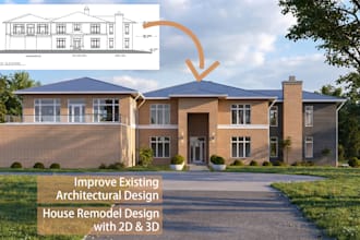 do home remodel design, renovation with floor plans and 3d renderings