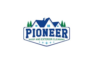 design unique pioneer roof exterior cleaning logo