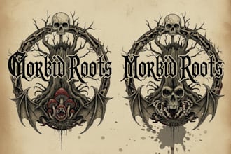 create an unreadable death metal logo