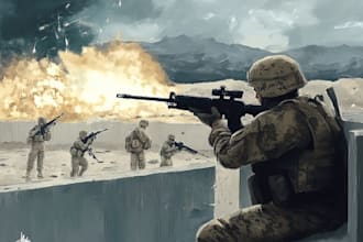 draw military themed illustrations
