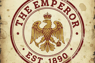 design a majestic vintage emperor logo with royal and classic elegance