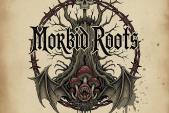 design a dripping blood style metal logo