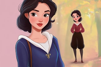 create a custom disney style birthday portrait