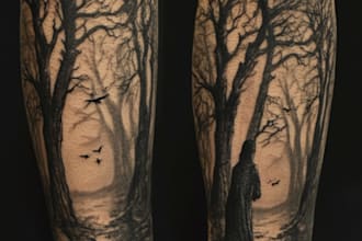 make a super artistic tattoo designs in japanese style