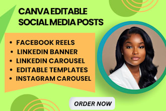 design instragram,linkedin,social media post banner,canva carousel