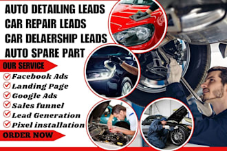 generate auto detailing leads car repair dealership leads auto spare part leads