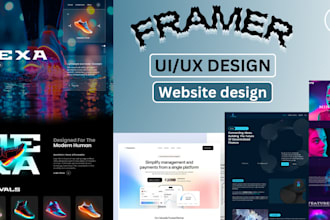 design framer website, framer landing page design, and framer website design