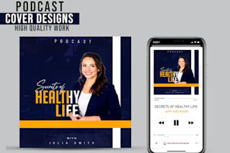design eye catching and professional podcast cover art and podcast cover
